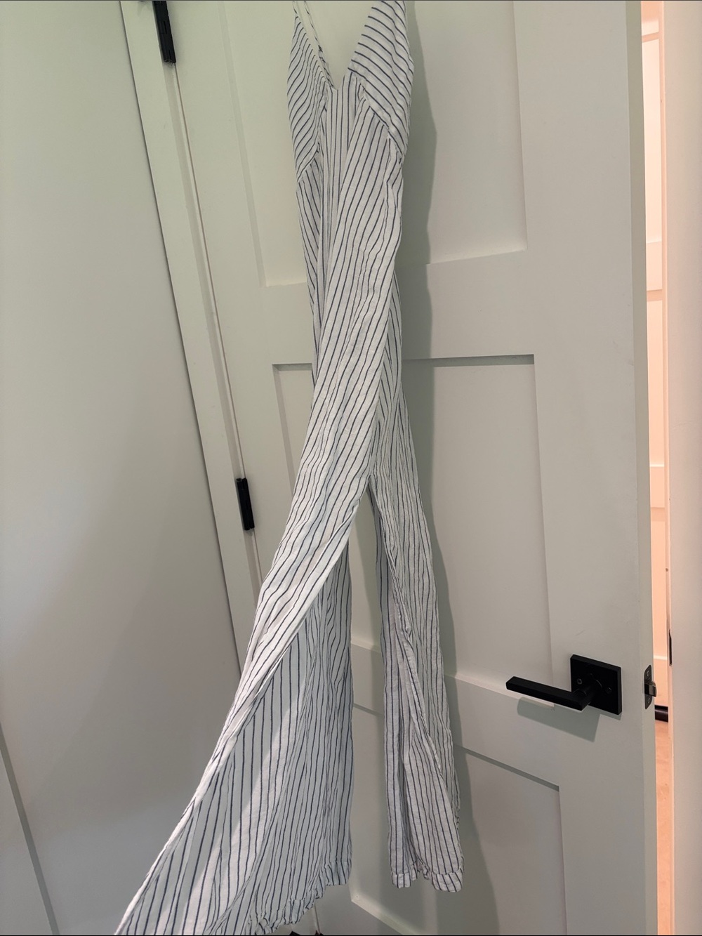 J CREW Striped Spaghetti Strap Maxi Dress - White & BLUE - Picture 2 of 7